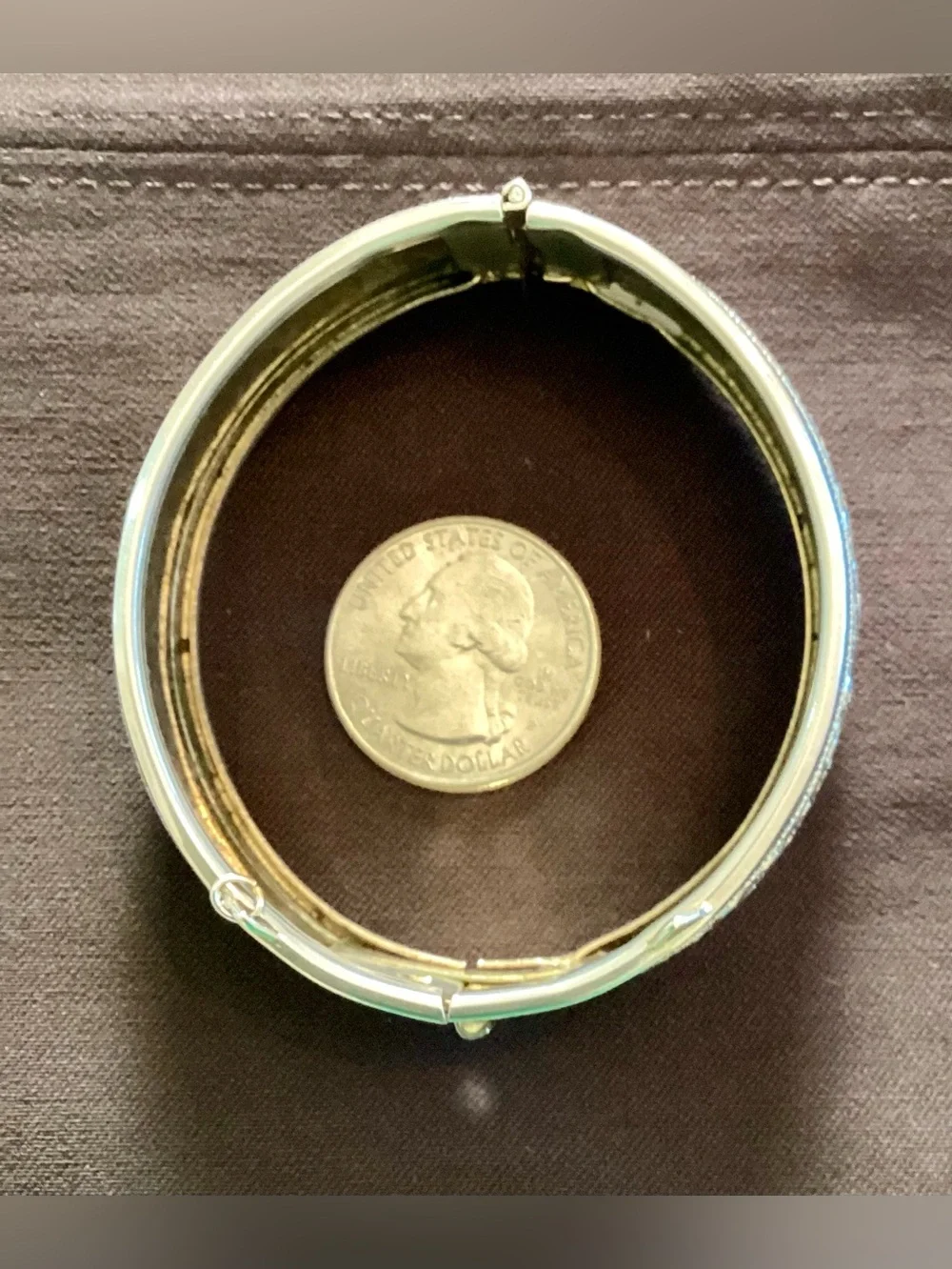 Vintage Victorian Revival Etched Silver Tone Bangle Bracelet